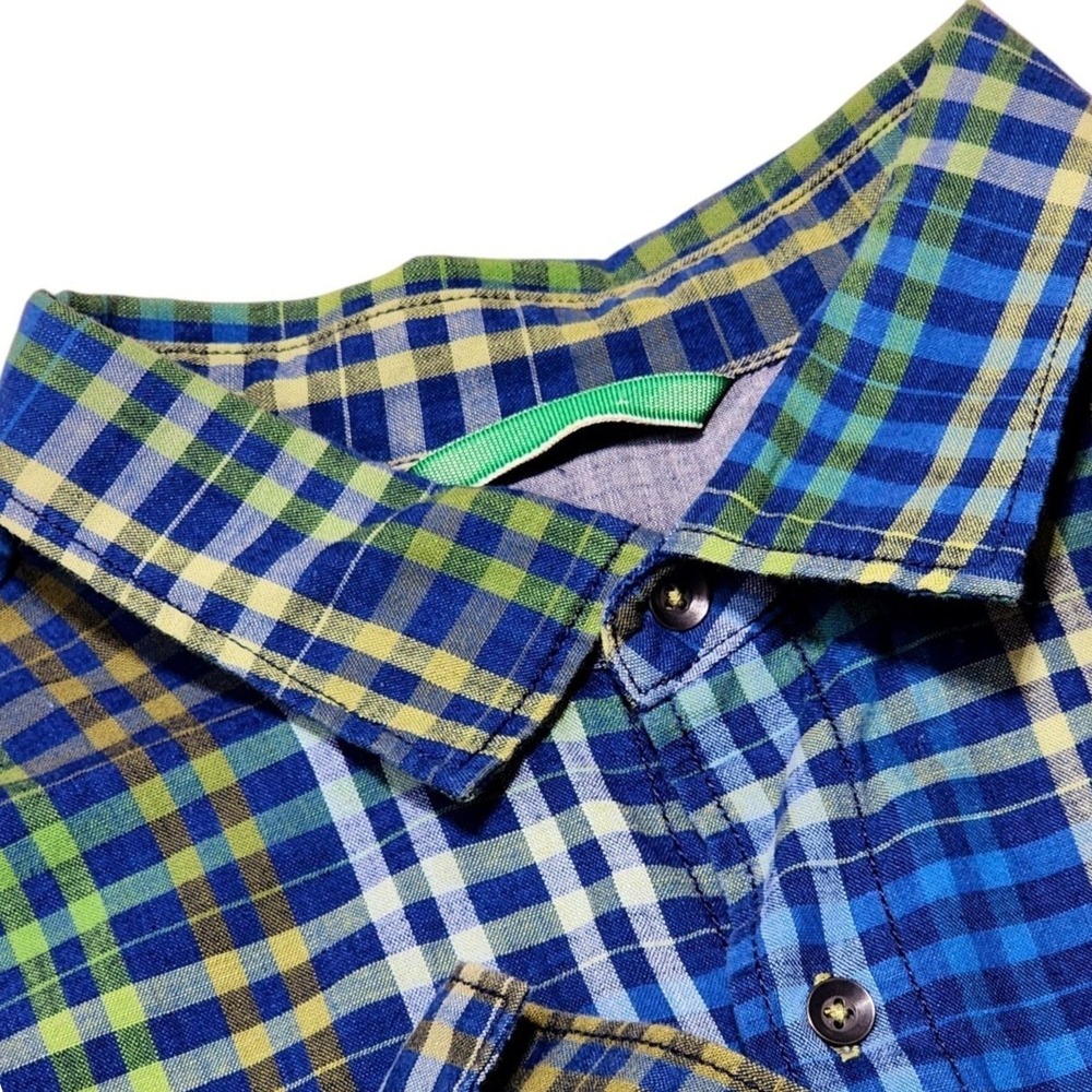 Tommy Bahama Button Up Shirt Mens XL Blue Plaid Cotton‎ Long Sleeve T314871